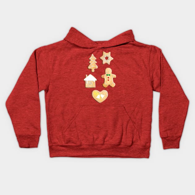 Christmas Cookies Kids Hoodie by Gingerlique